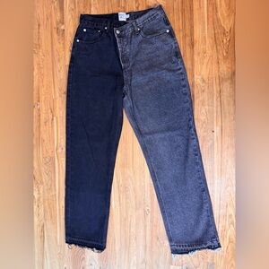 Princess Polly Two Tone Black Denim Jeans Women’s 8 100% Cotton